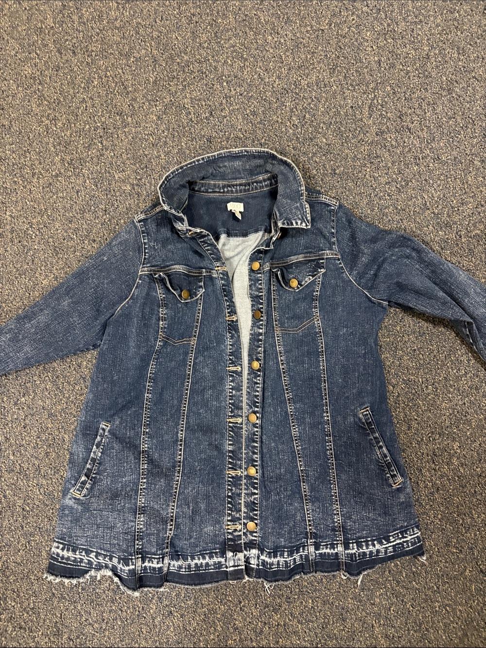 LOGO by Lori Goldstein Long Denim Jacket - Blue